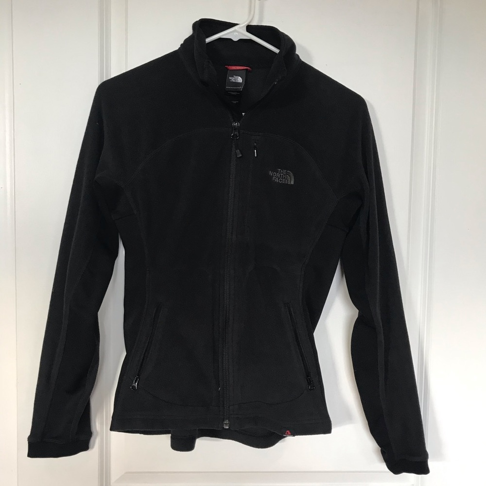 North face black fleece jacket